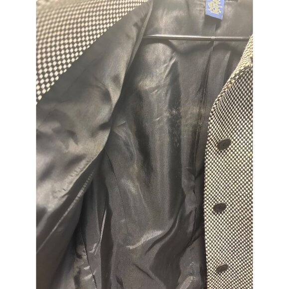 Charter Club Petite Size 10P Black & White Checkered Wool Blend Jacket - Picture 9 of 10